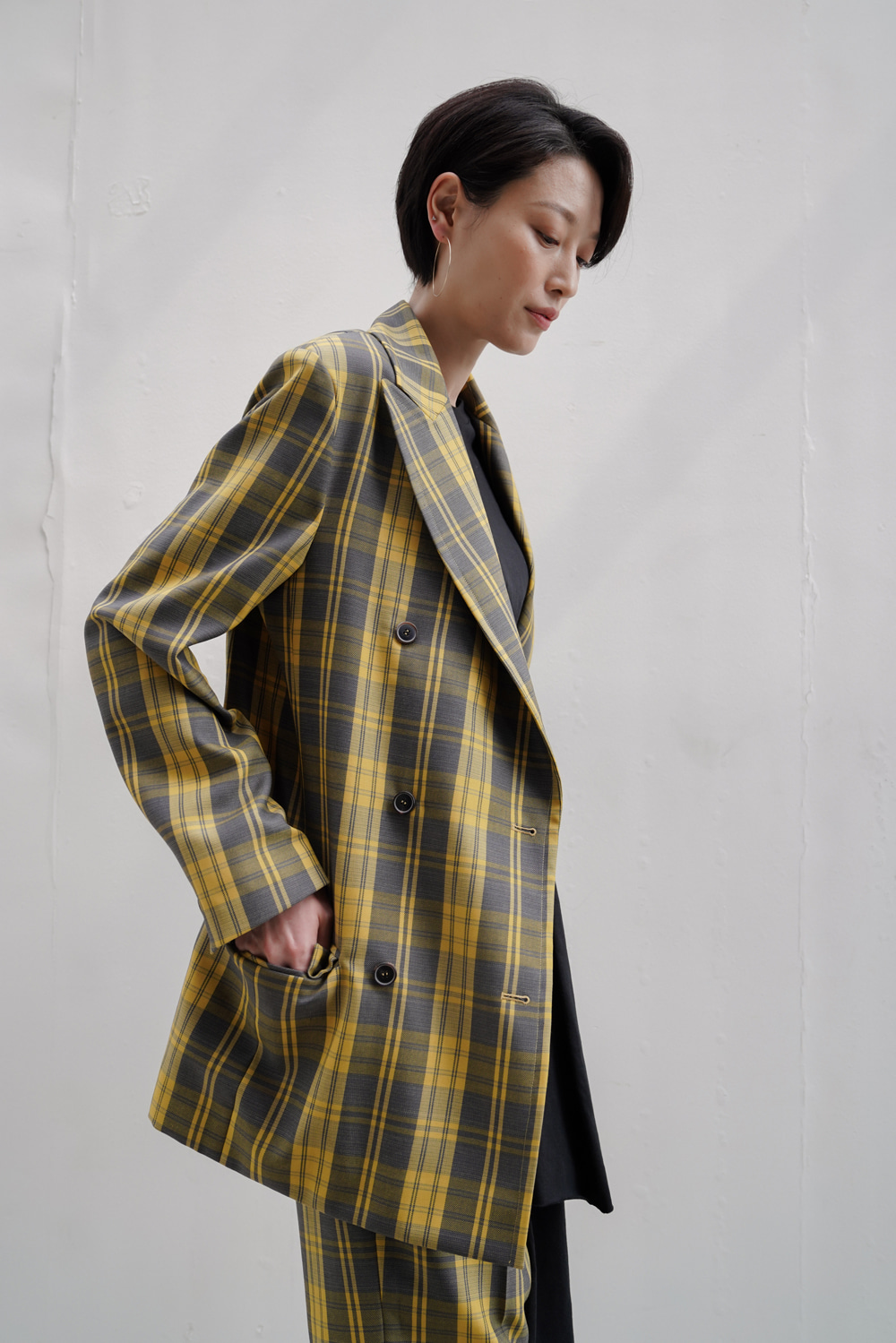 [19SS] SALE 30% BOY DOUBLE JACKET _ YELLOW CHECK