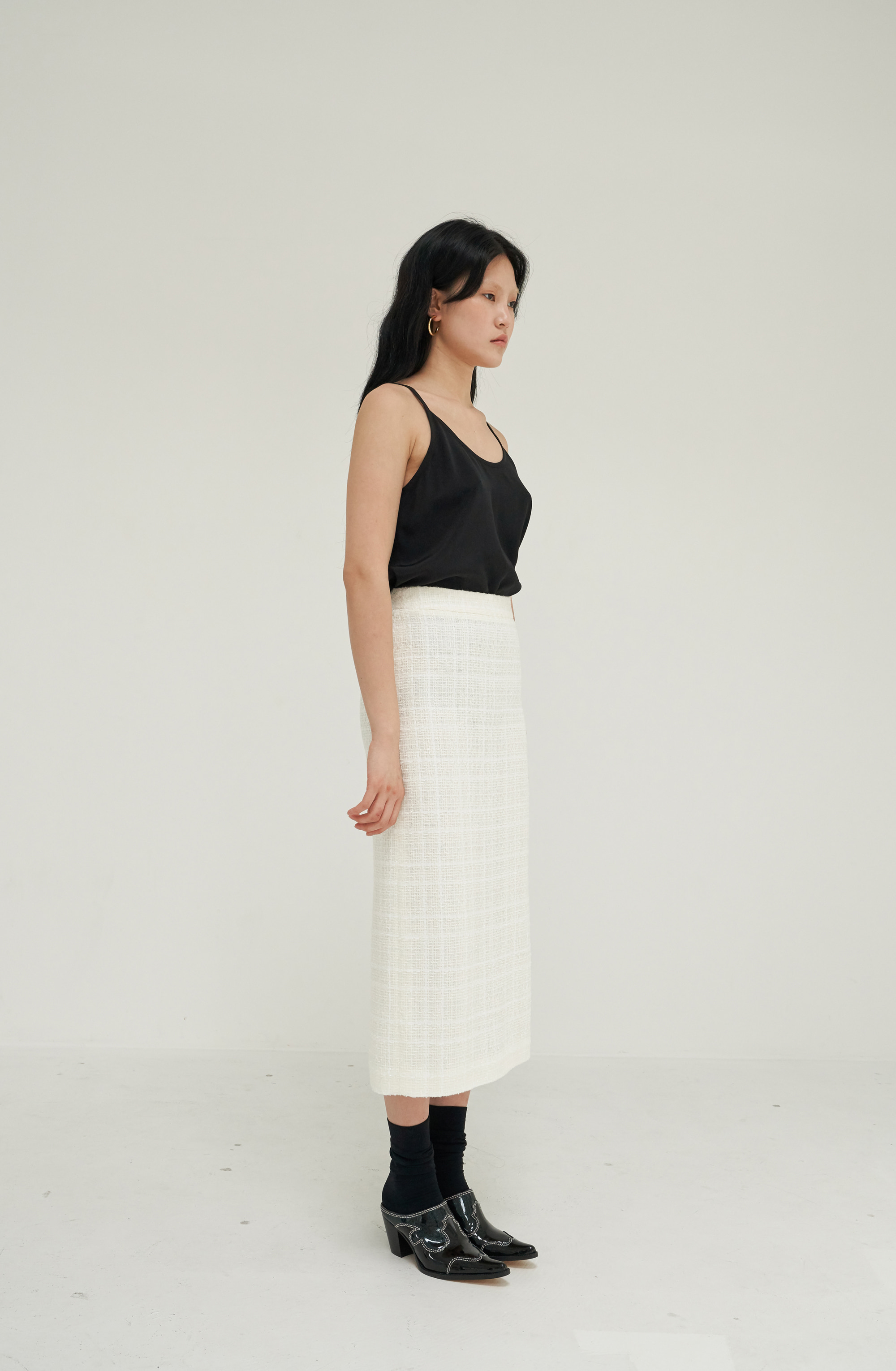 [5% OFF] CLASSIC PENCIL SKIRT _ IVORY TWEED